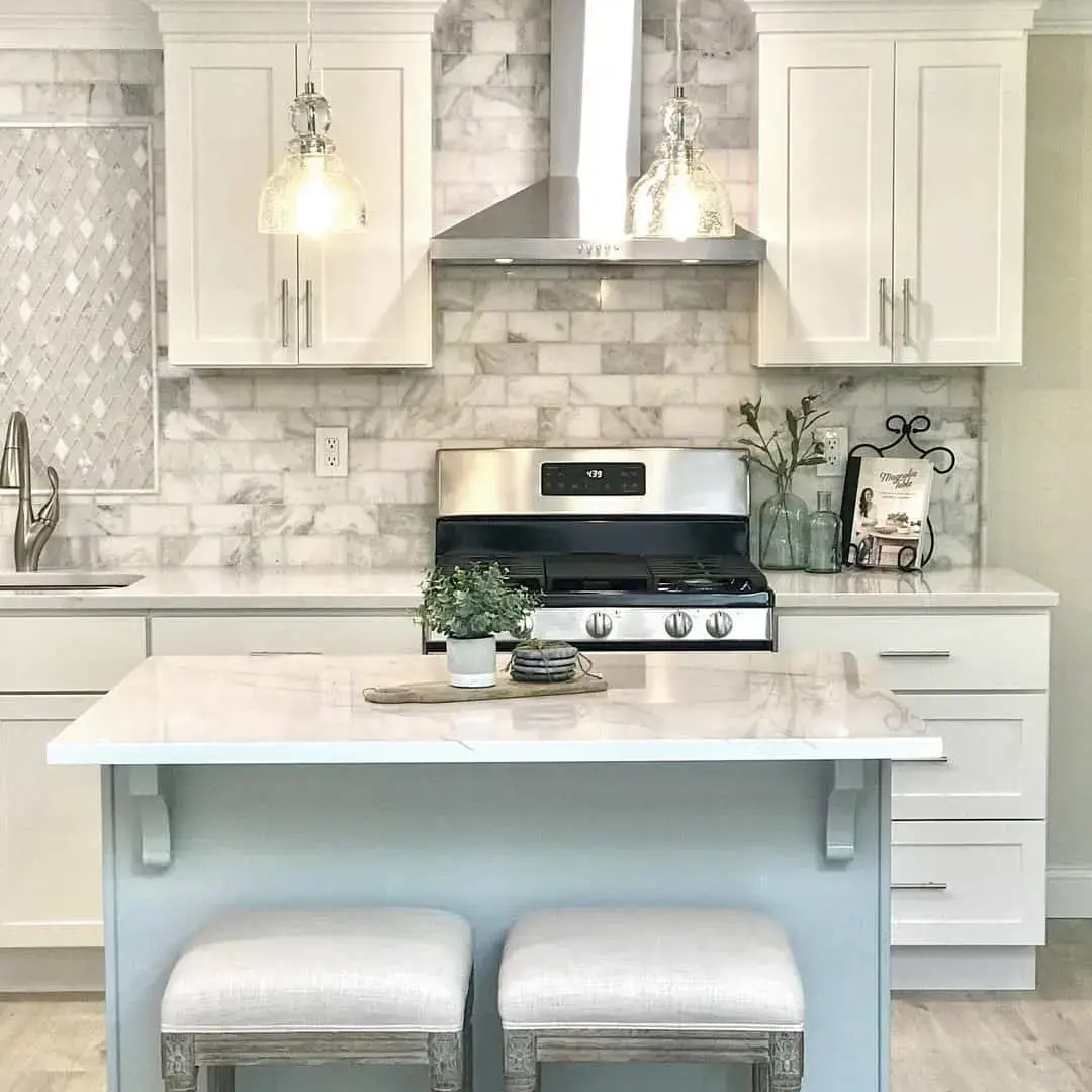 Marble Subway Tile Backsplash for Elegant Texture