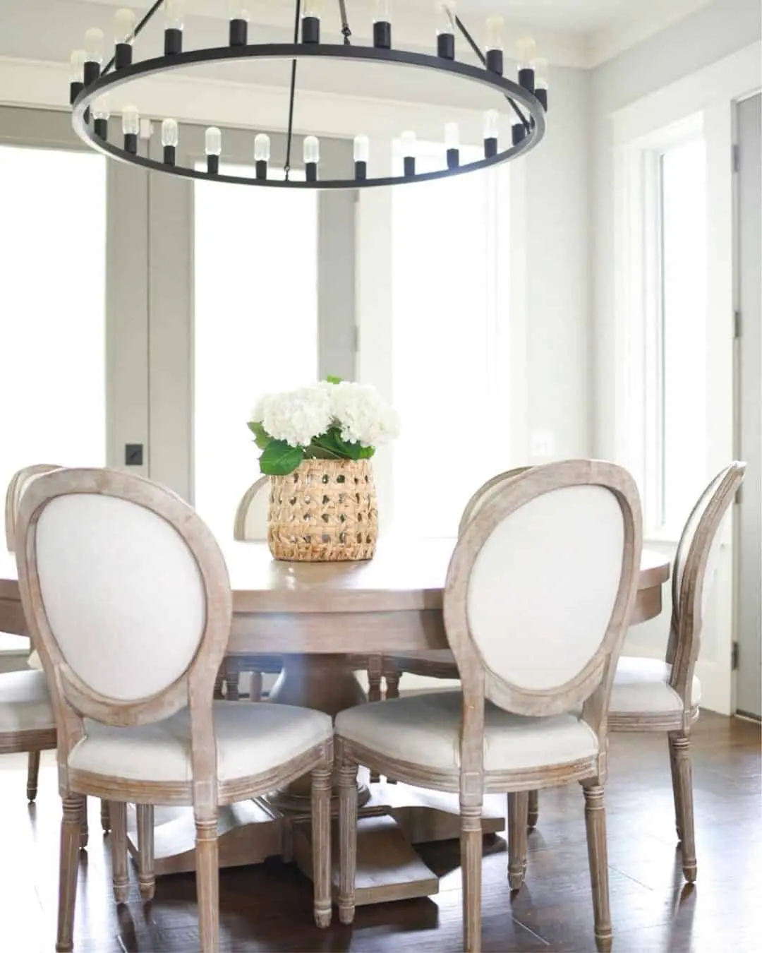 Light Wood Table with Oval Back Chairs