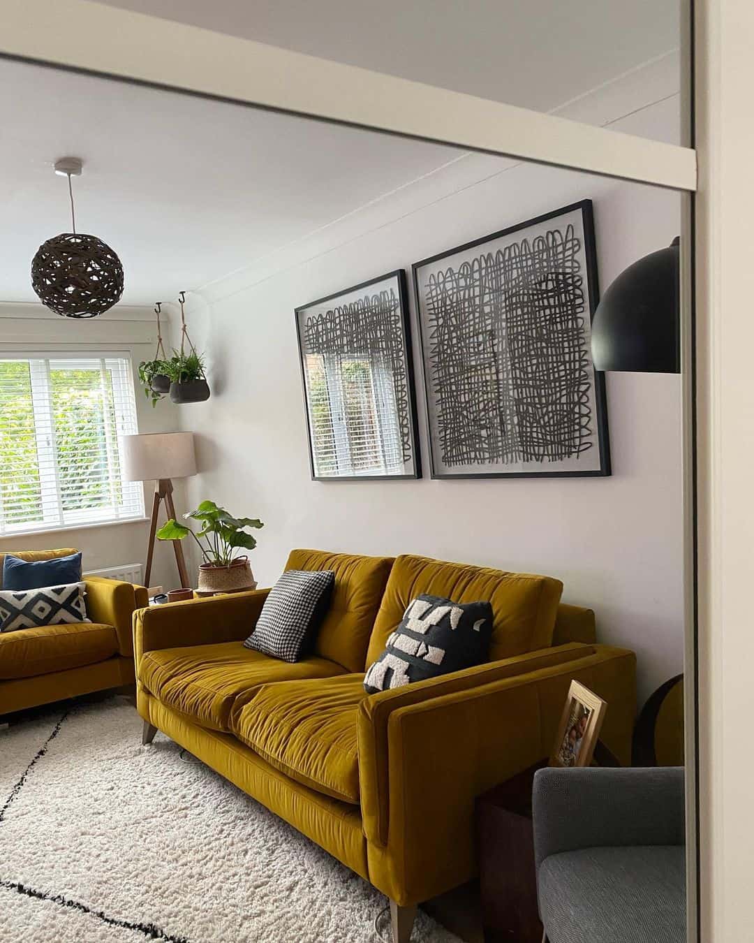 Two Abstract Art Pieces Create a Bold Gallery Wall