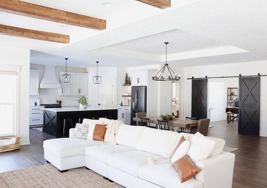 Layer Pillows on a White Sectional Sofa