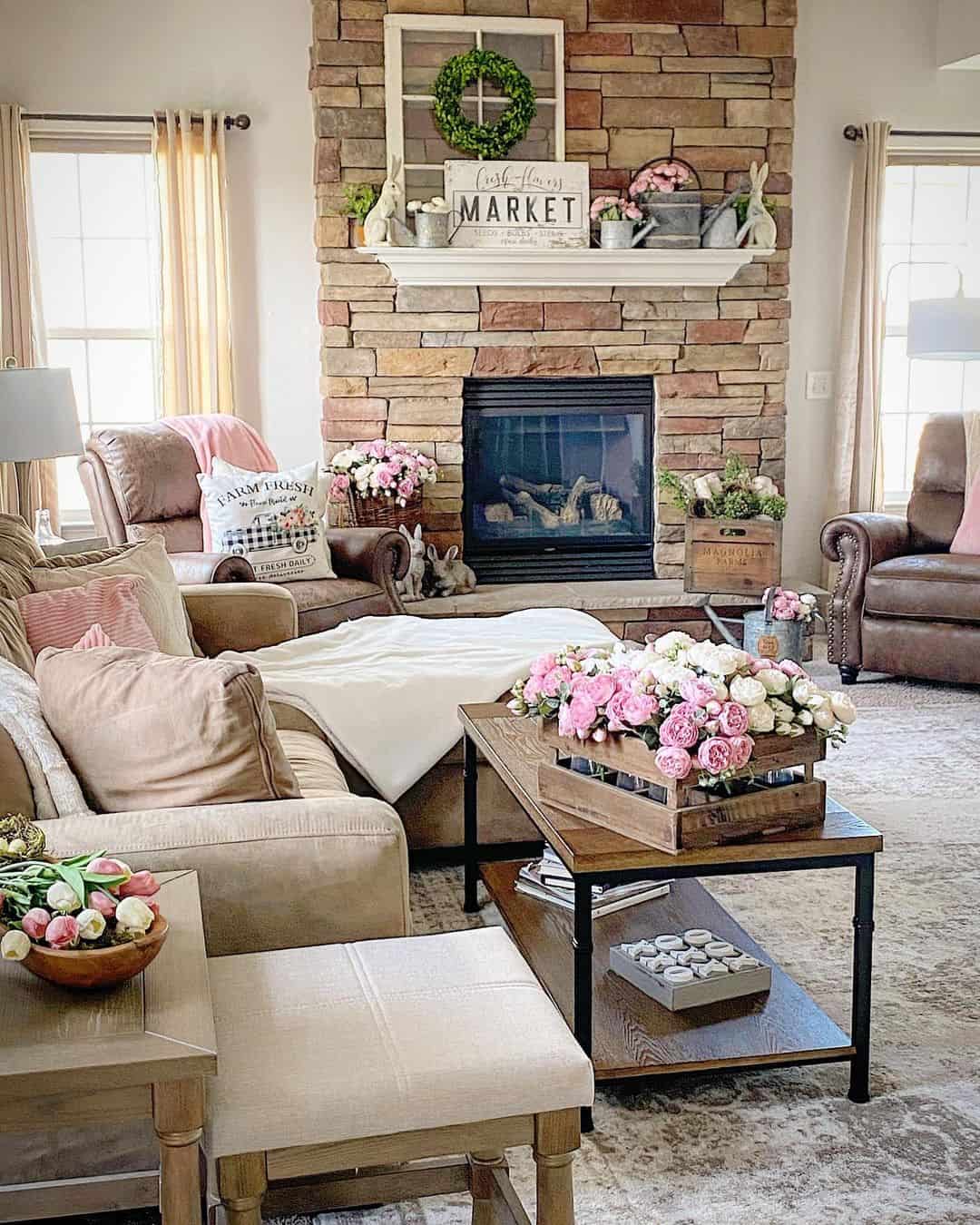 Wooden Crate Displays Abundant Pink and White Roses