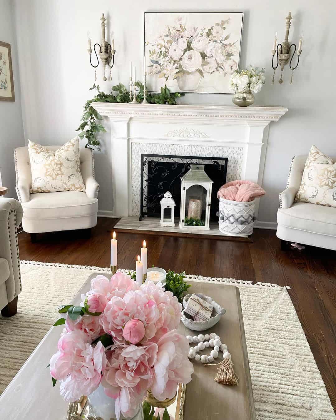 Frame Your Fireplace Screen with Layered Lanterns