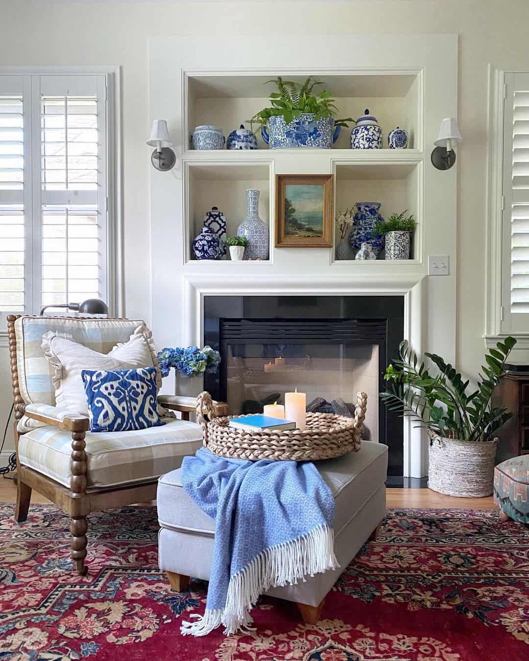 Woven Tray with Candles and Book for a Cozy Vignette