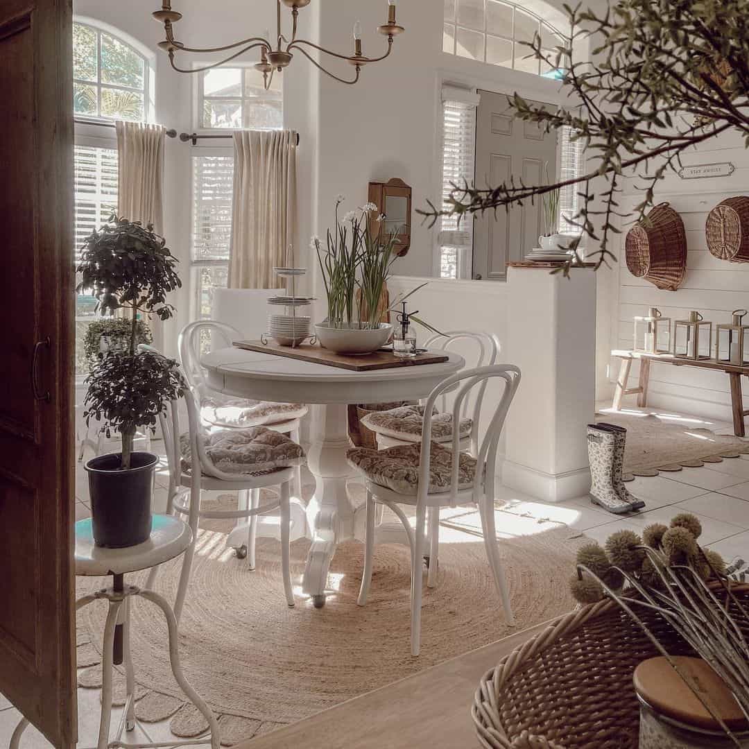 White Round Pedestal Table With Tiered Serving Stand