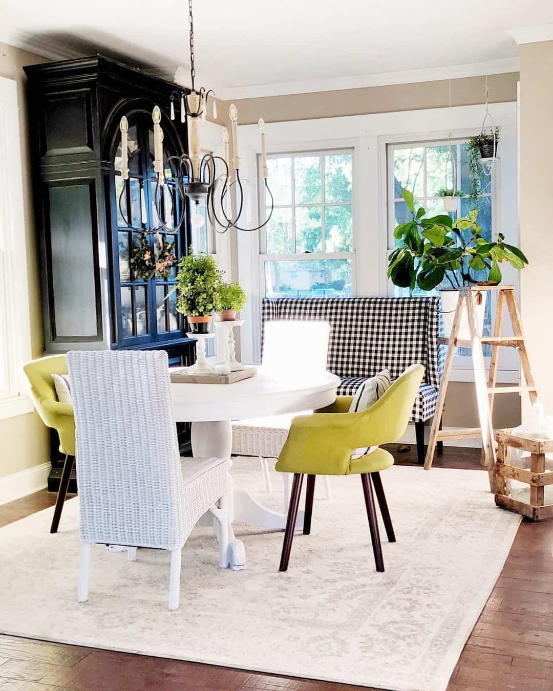 Black and White Gingham Bench Adds Patterned Seating