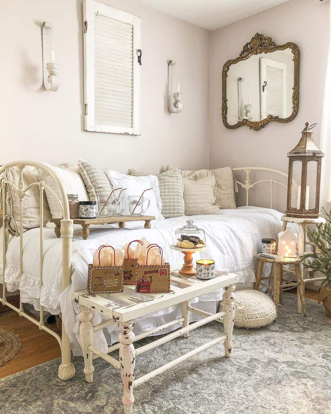 Frame a Vintage Shutter with an Ornate Gold Mirror
