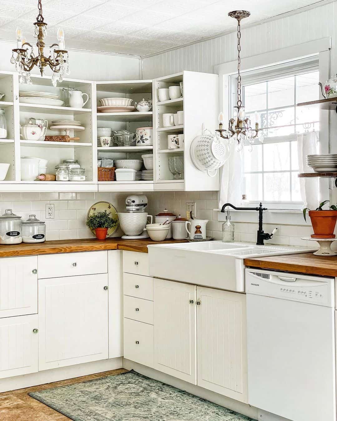Tiered Open Shelving Displays Collections of Mugs and Bowls