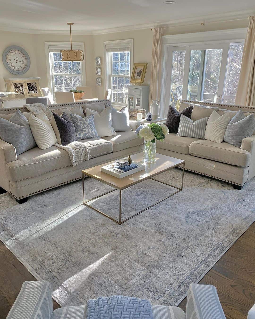 Light Wood Coffee Table With Slim Metal Frame