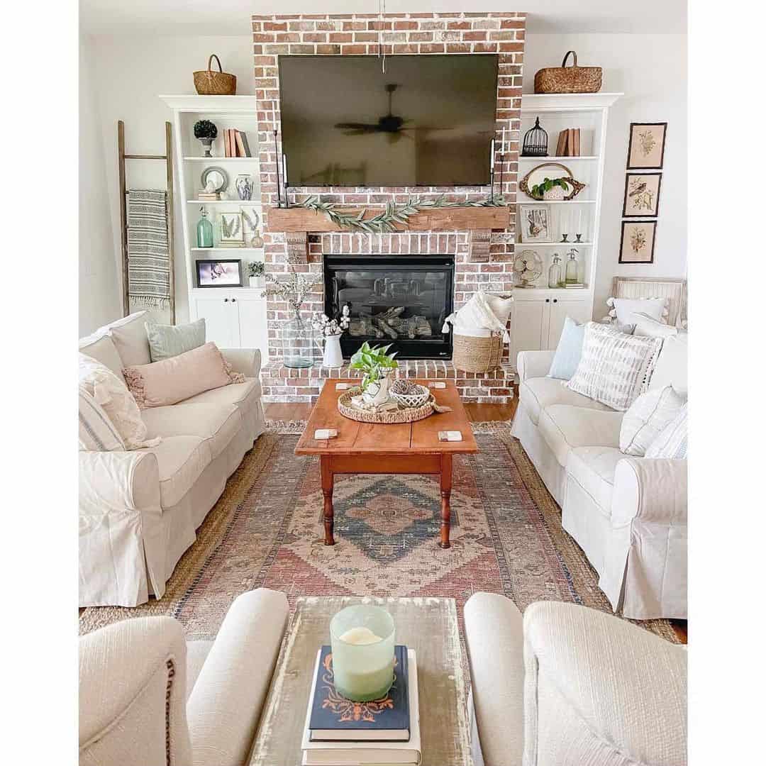 Terracotta Coffee Table With Rustic Charm and Layered Decor