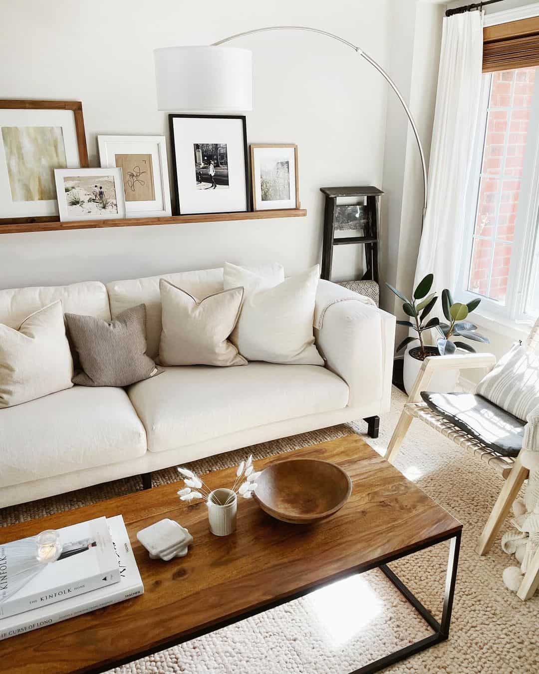 Contrast Warm Wood with a Minimalist Black Frame