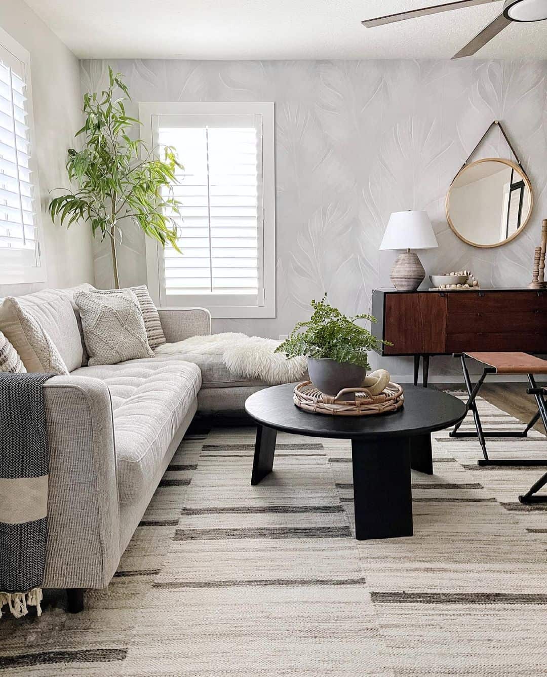 Anchor Your Seating with a Low, Dark Coffee Table