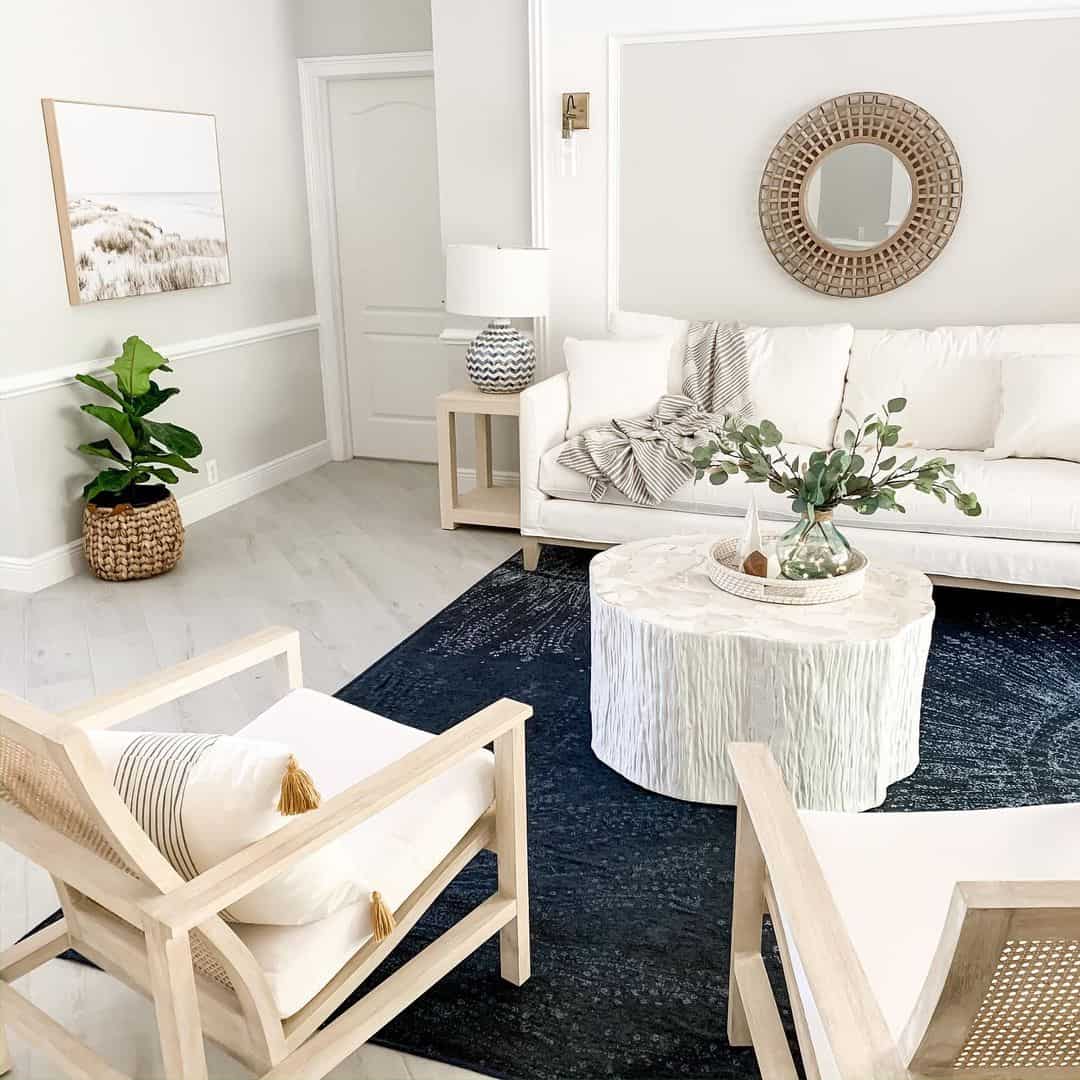 Bring Coastal Charm with a White Textured Drum Table