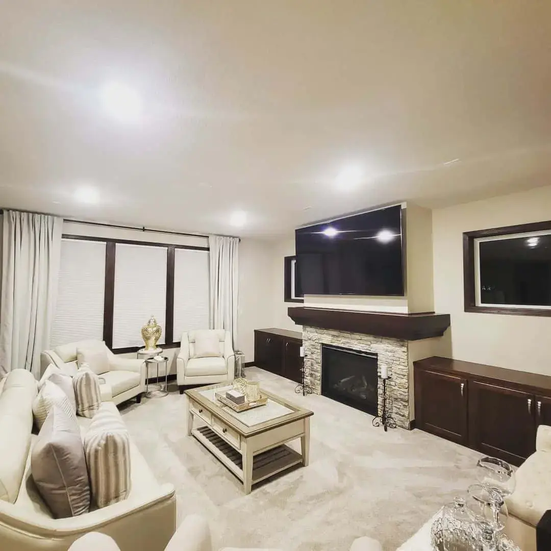 Anchor Your Fireplace with Low-Profile Media Cabinets