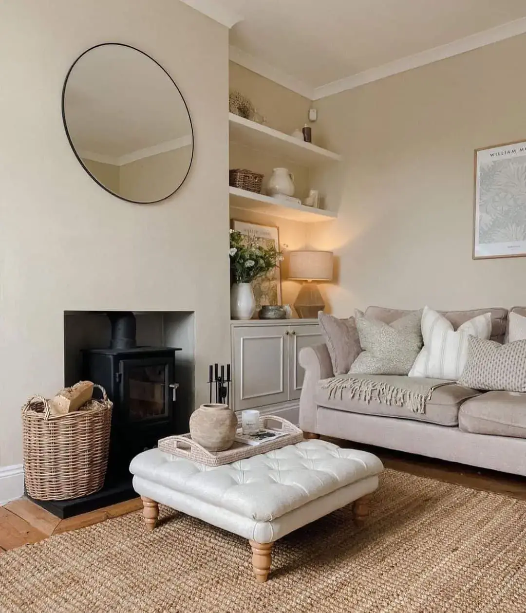 Reflect Light with a Round Mirror Above a Wood Stove