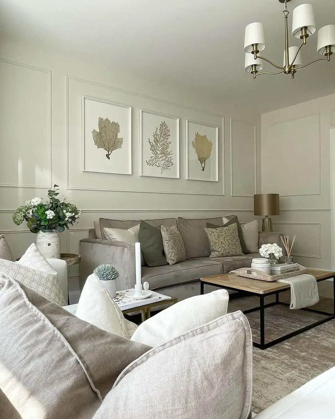 Framed Coral Art Creates a Serene Coastal Vignette