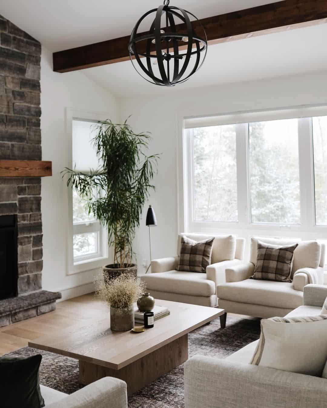 Ground Your Seating Area with a Low-Profile Wood Coffee Table