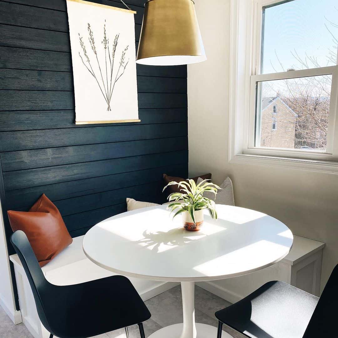 Large Botanical Scroll Adds Artful Texture to Dark Walls