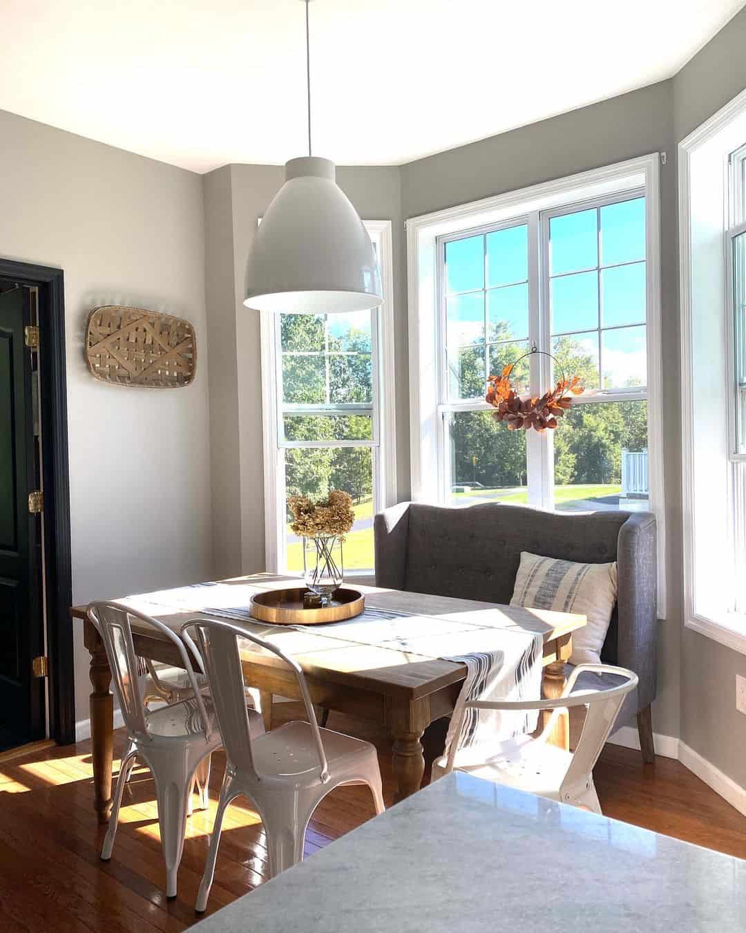 Upholstered Banquette Seating Creates a Cozy Corner