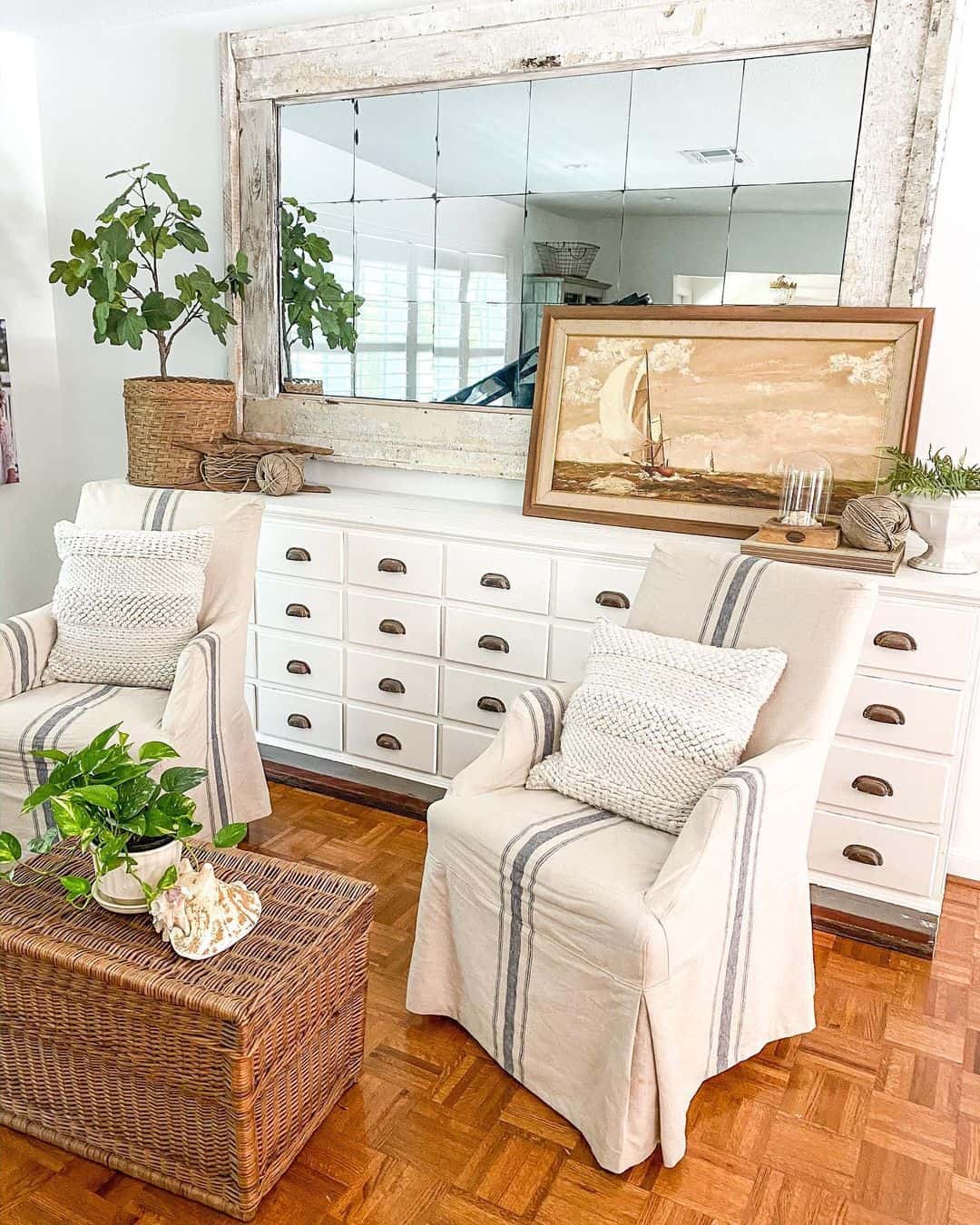 Paneled Mirror Wall Reflects Light and Expands Your Space