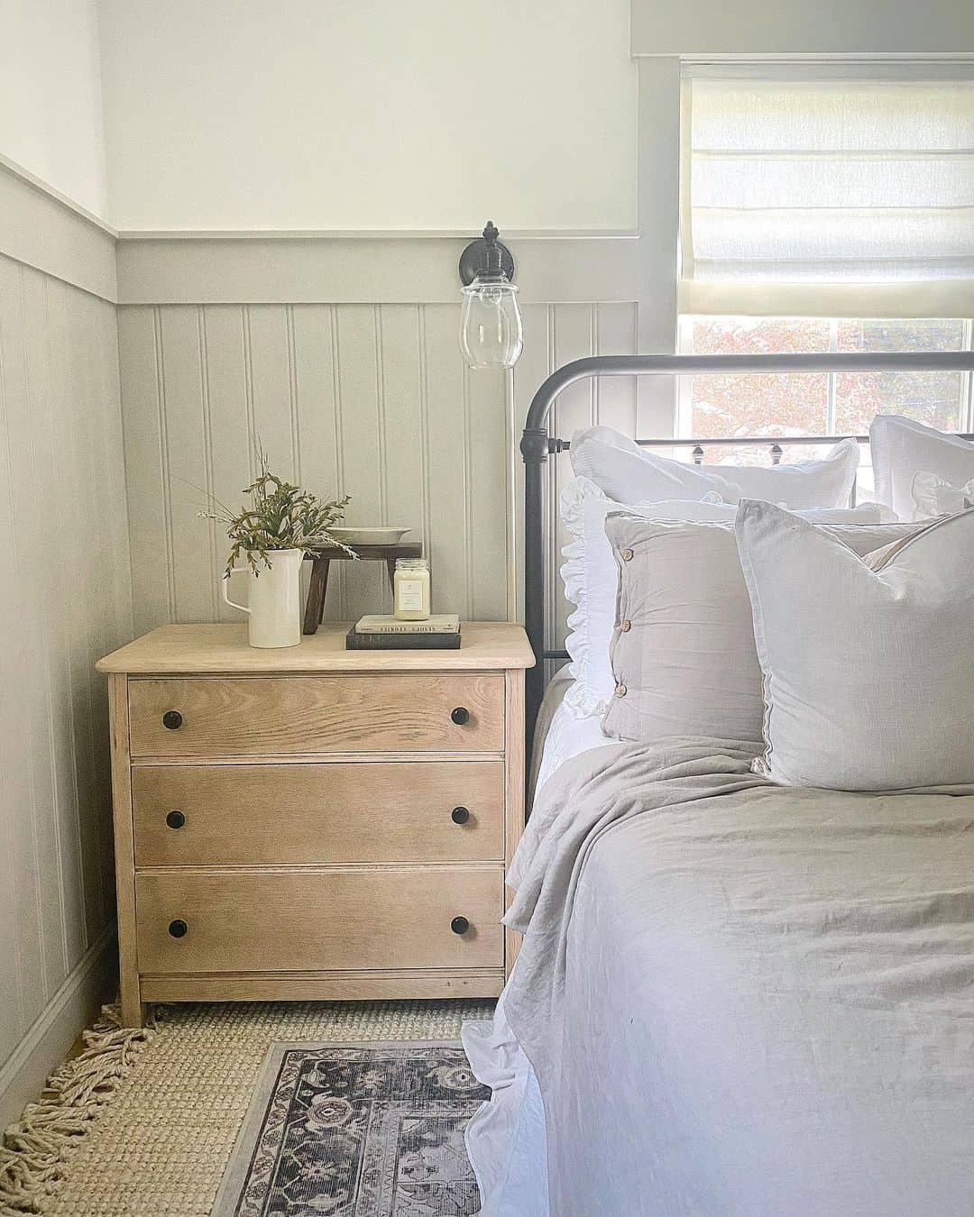 Light Wood Dresser with Black Knobs for Natural Grounding