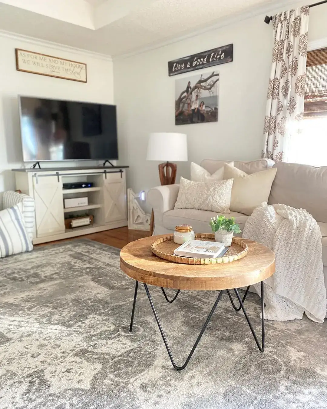 Ground Your Seating Area with a Round Wood Table