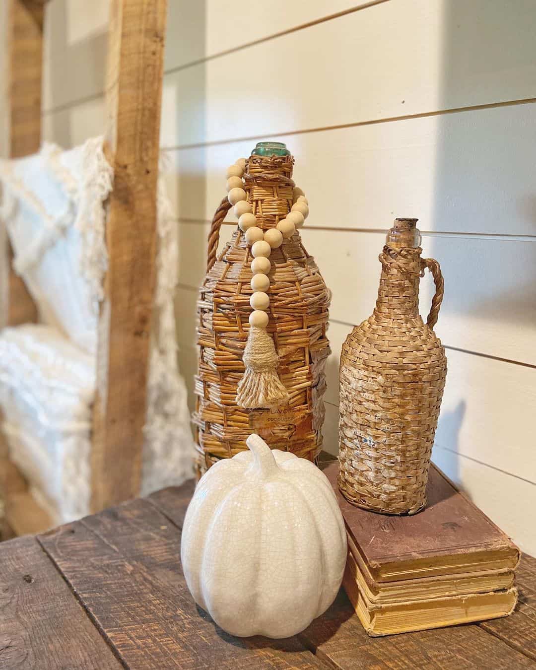 Drape Garlands Over Bottles for Rustic Charm