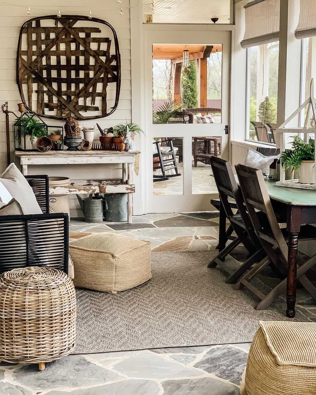 Oversized Tobacco Basket Becomes Rustic Wall Art