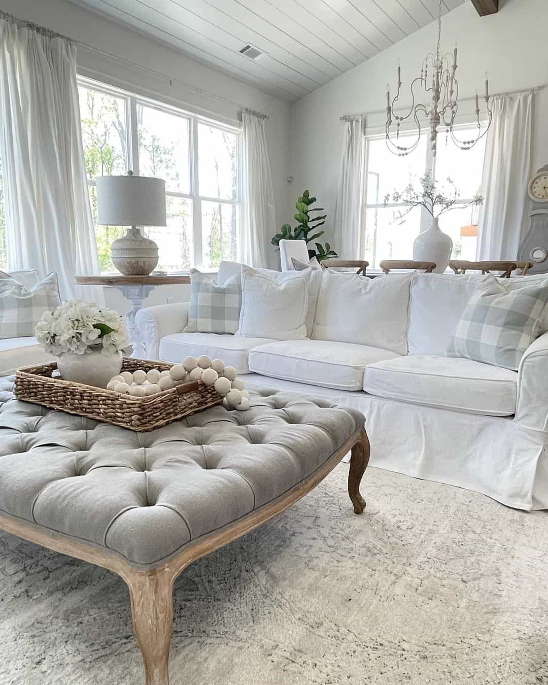 Anchor Your Seating Area with a Tufted Ottoman