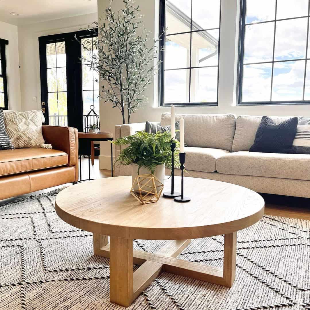 Round Wood Table Anchors Seating