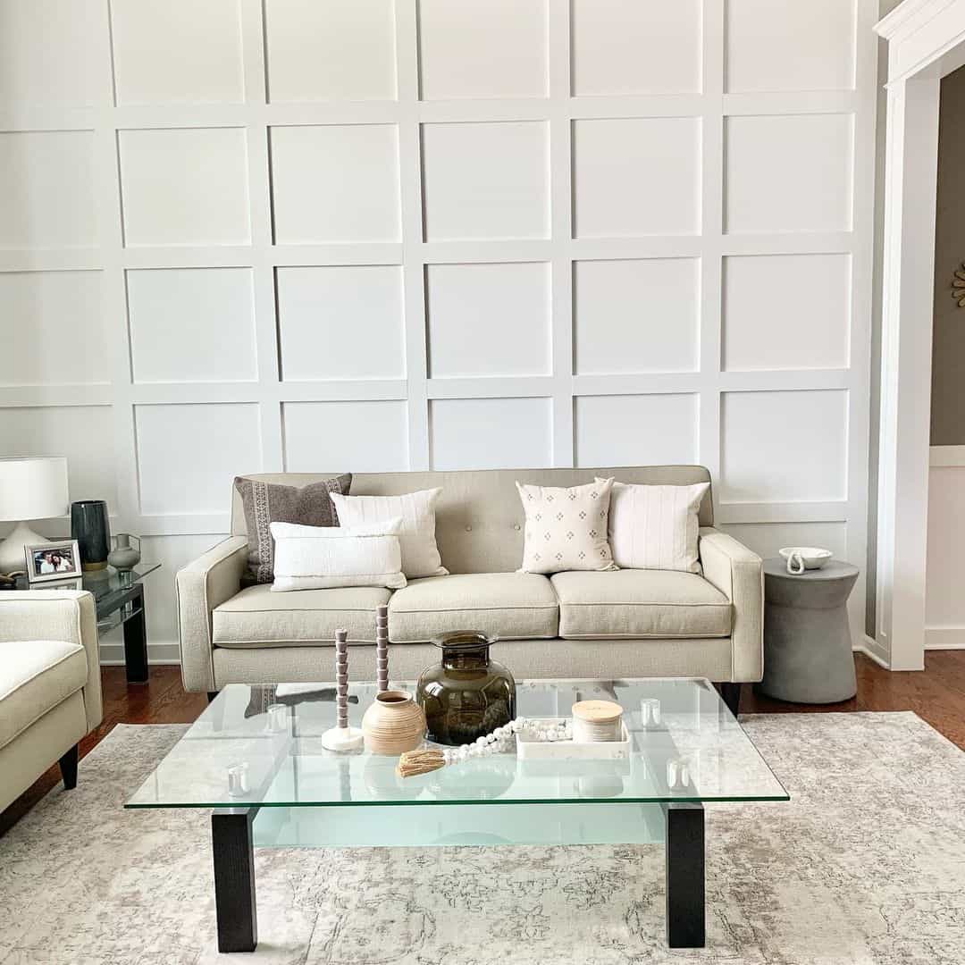 Glass Coffee Table Defines Seating Area