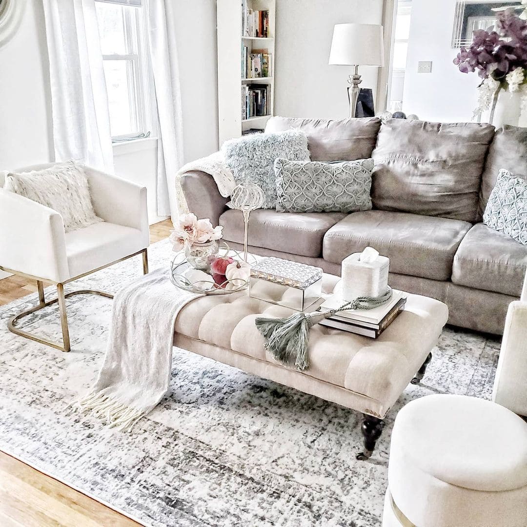 Ottoman as Coffee Table and Storage