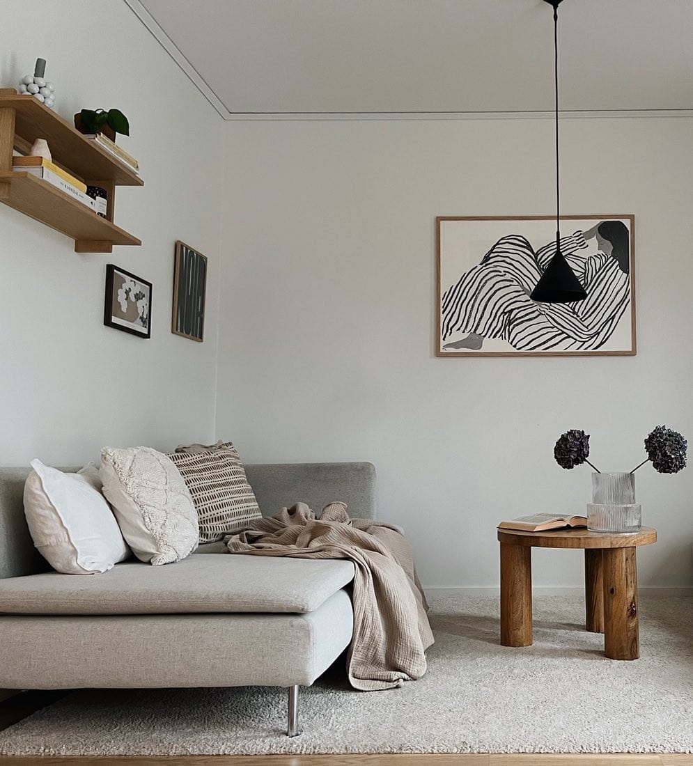 Textured Throw on Light Sofa