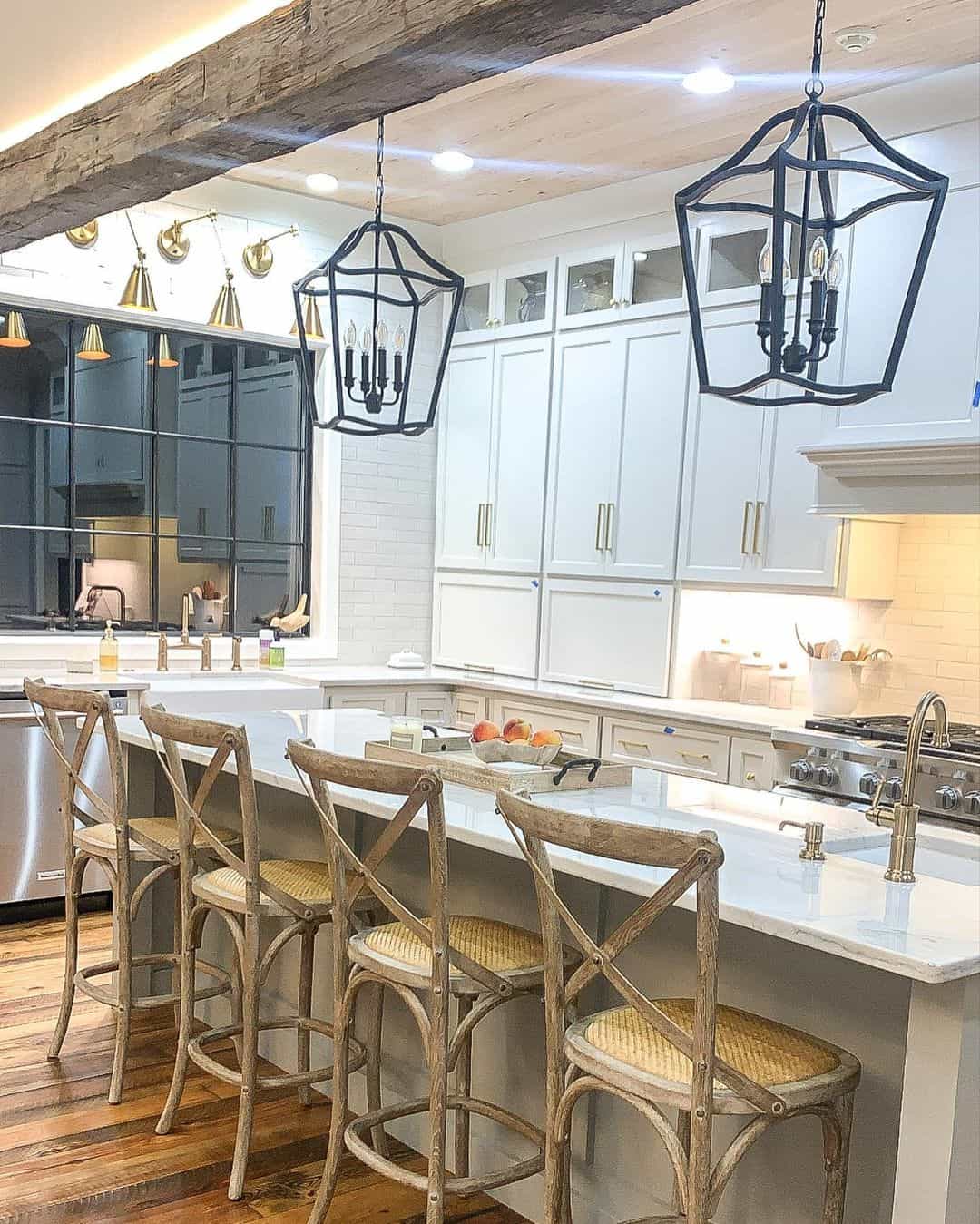 Rustic X-Back Stools Add Natural Texture to Island Seating