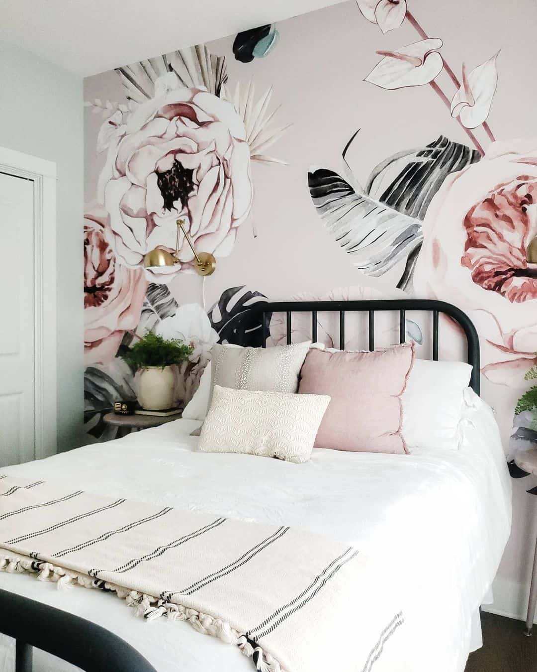 Oversized Floral Wallpaper Creates a Statement Wall