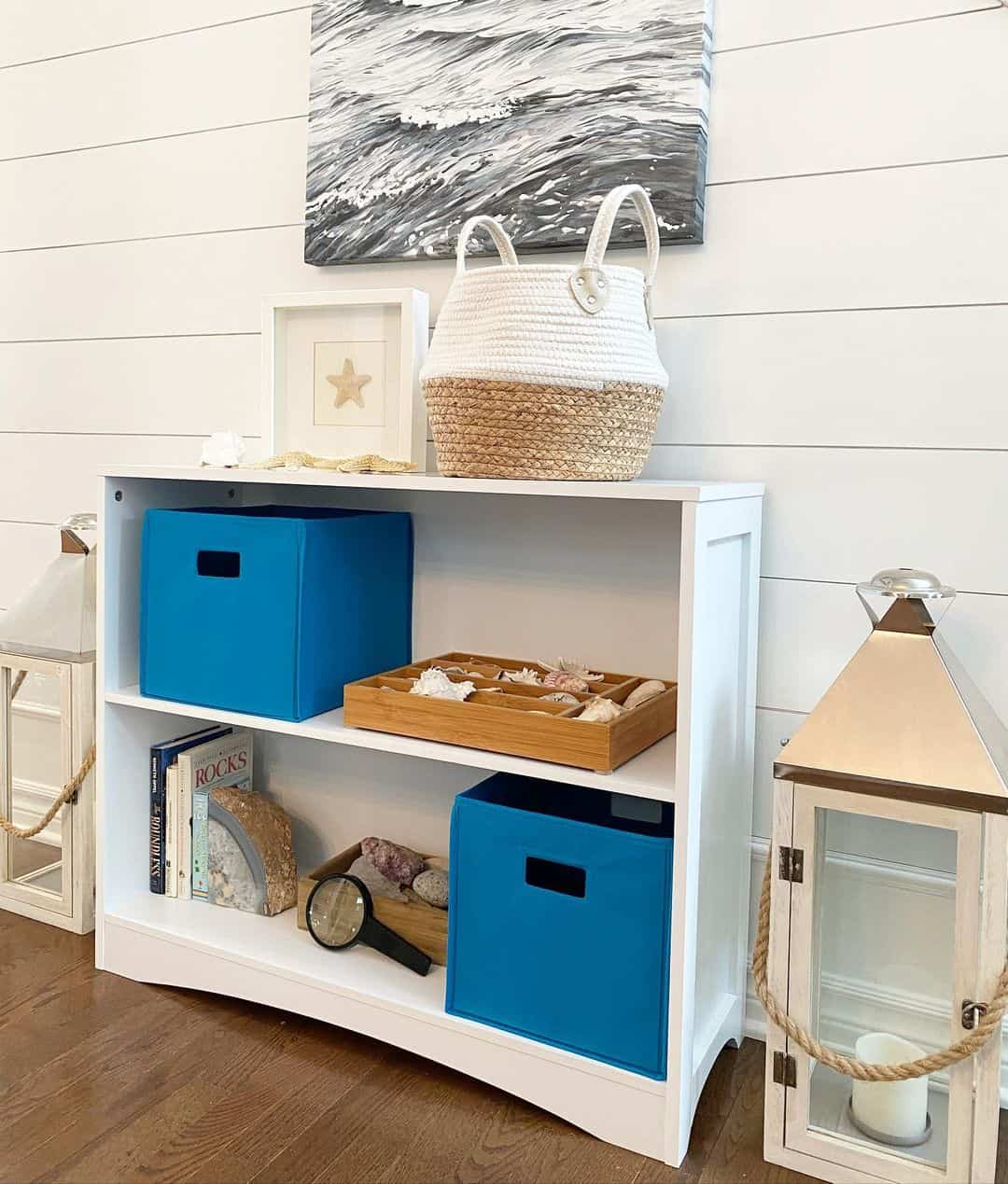 Wooden Tray Organizes Seashells and Small Beach Treasures