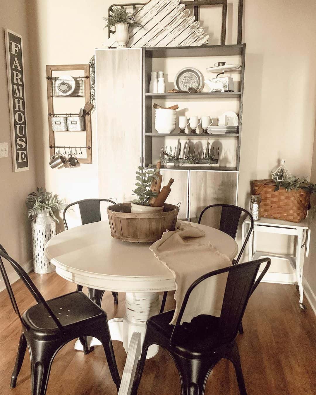 Wooden Wall-Hung Shelf Unit Holds Kitchen Essentials