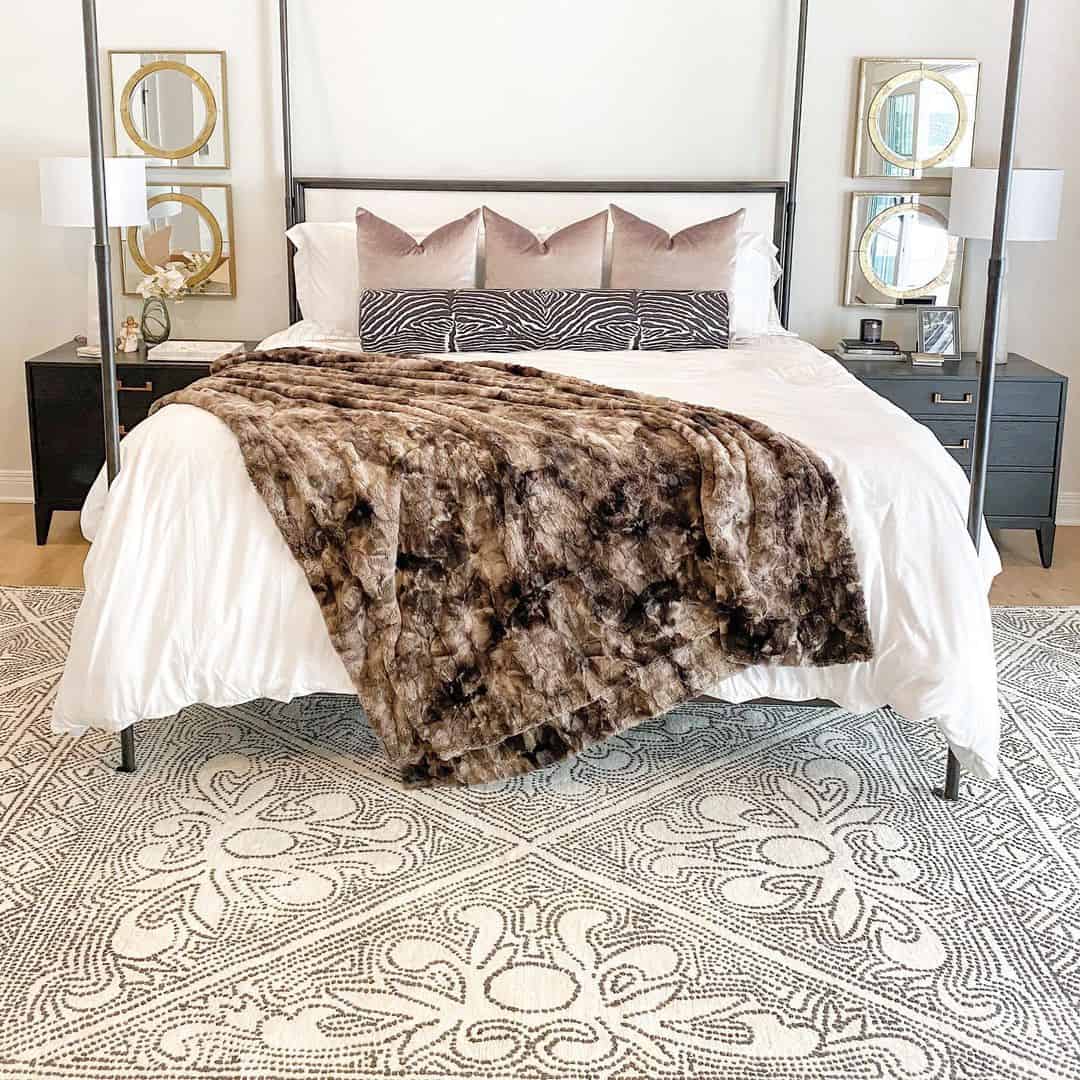 Drape a Faux Fur Throw Over Your White Duvet for Luxe Texture