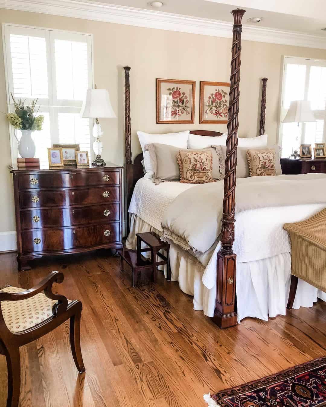 Choose an Ornate Four-Poster Bed Frame for Dramatic Verticality