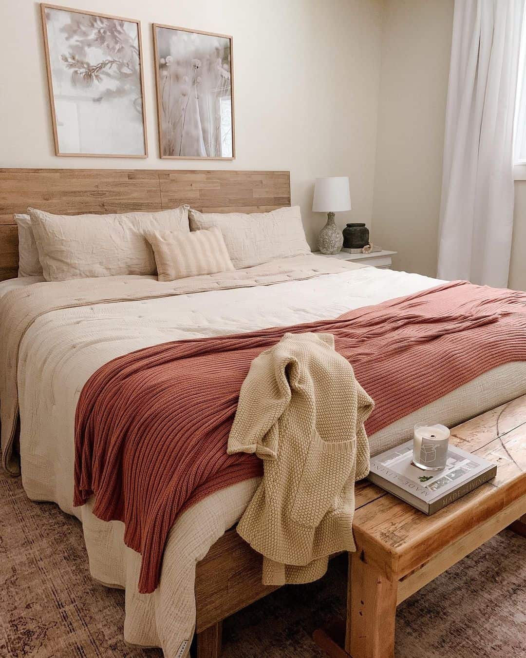 Drape a Textured Coral Throw for Warmth