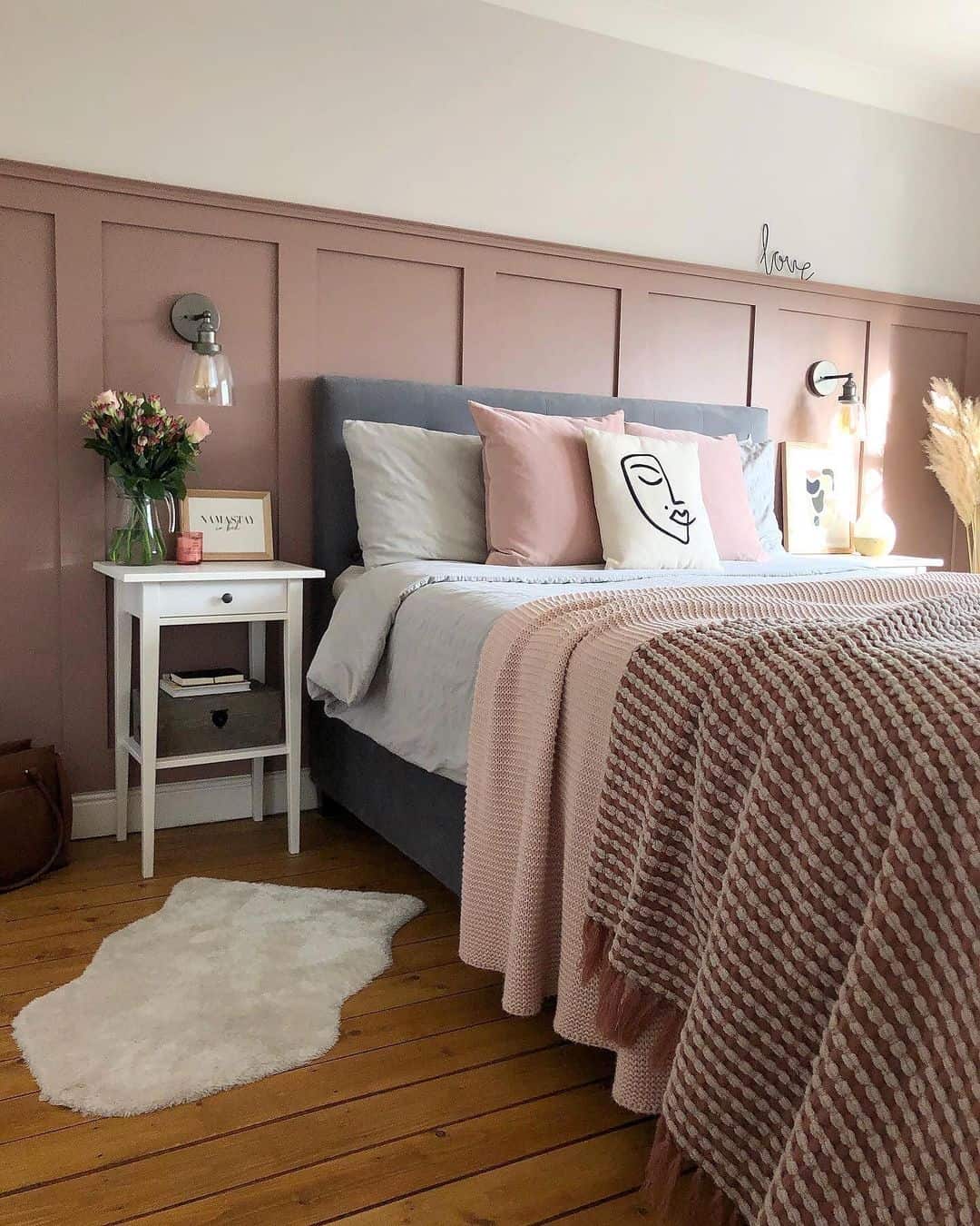 Board and Batten Walls in Dusty Rose Add Subtle Architectural Detail