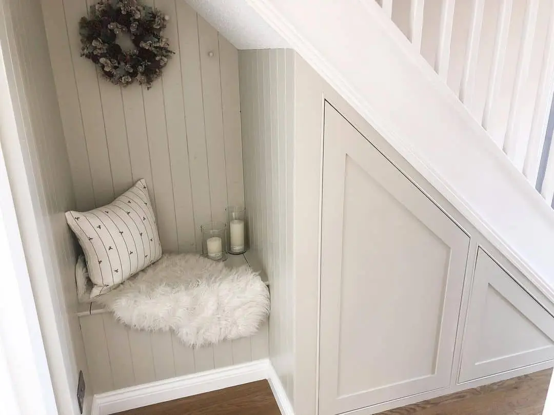 Under-Stair Storage Doors with Geometric Paneling