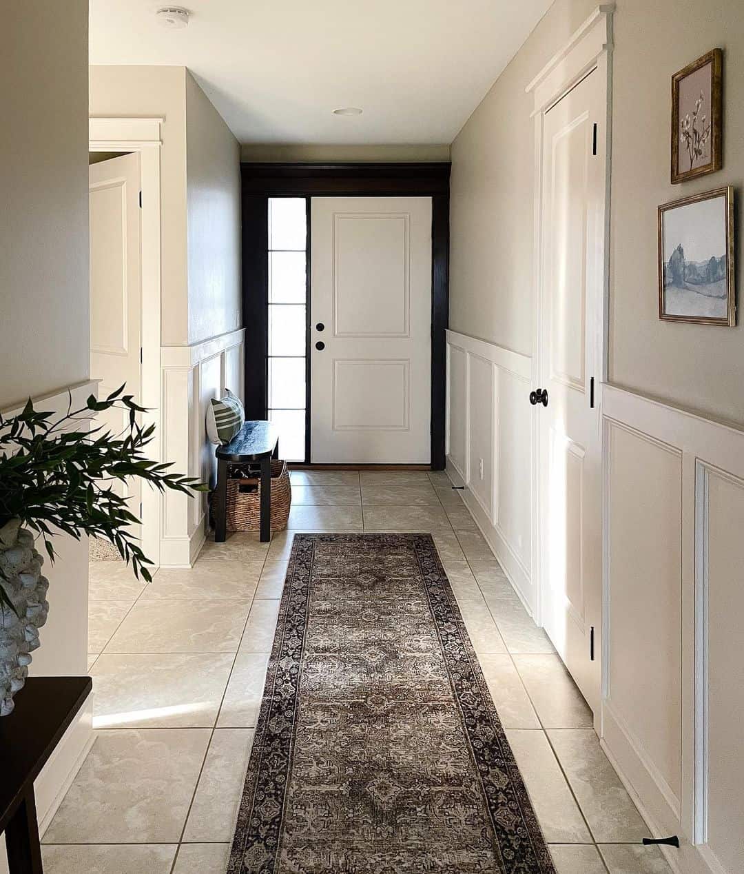 Framed Panels Add Architectural Depth to Hallway Walls