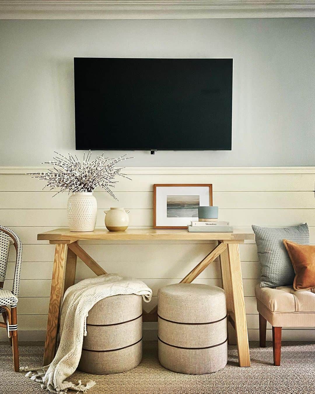 Complement Rustic Furniture With Neutral Paneled Walls