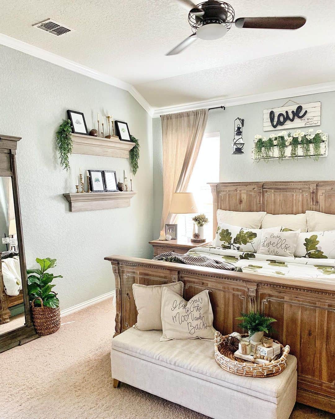 Drape Greenery Over Floating Shelves for Vertical Interest