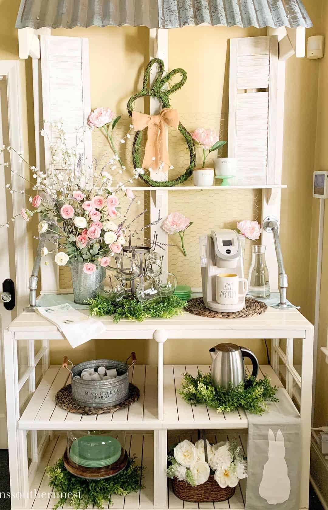 Galvanized Bucket Holds Coffee Pods