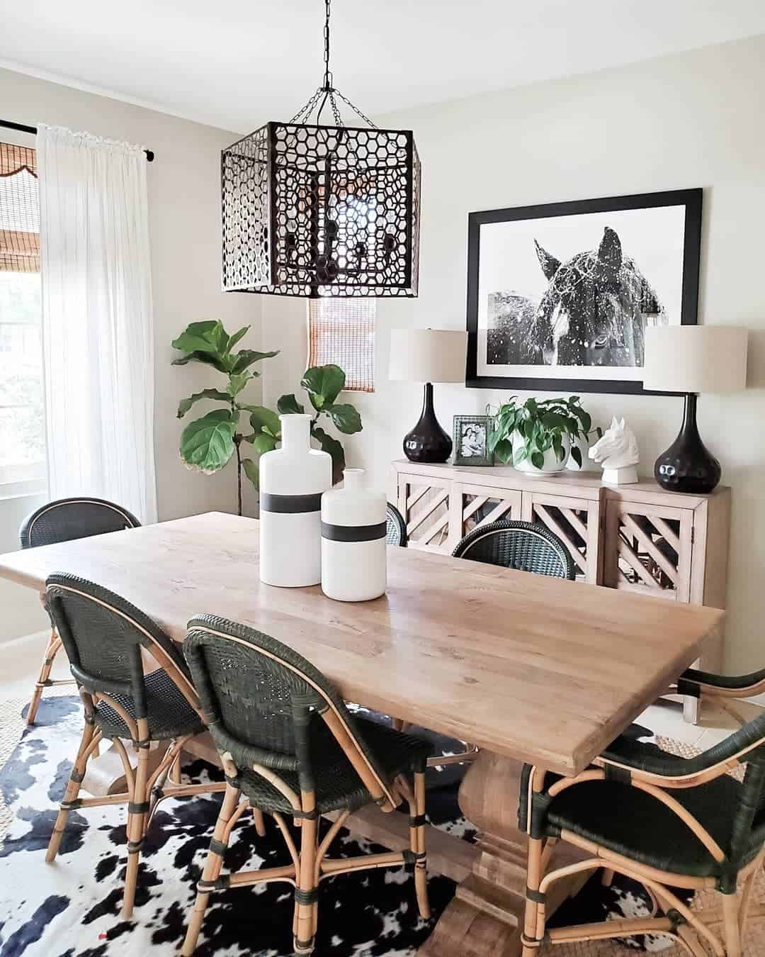 Bold Black and White Cowhide Rug