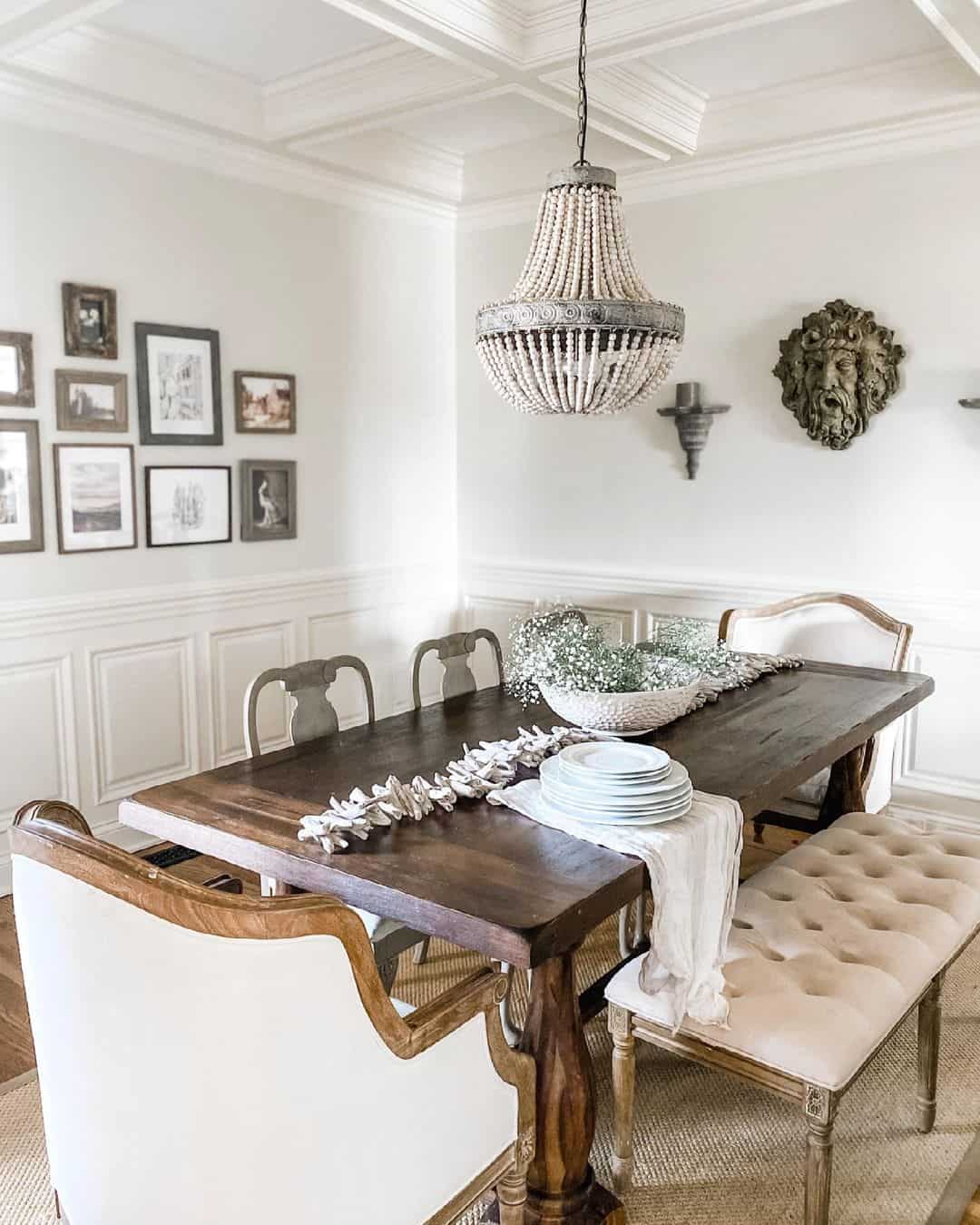 Tufted Bench Offers Light Upholstery for a Farmhouse Table