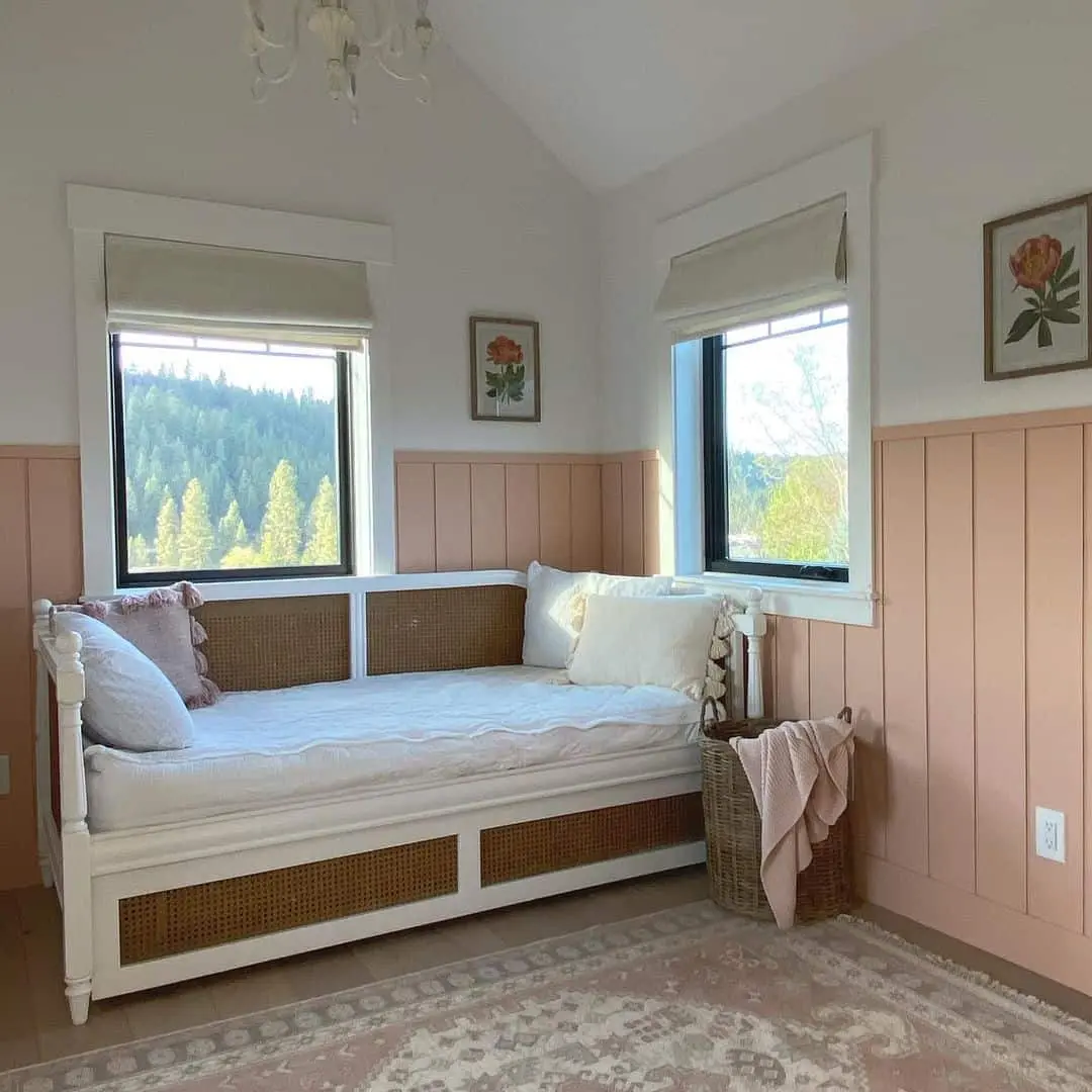Peach Paneled Nook with a Daybed