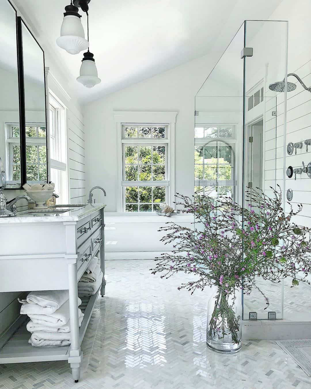 Herringbone Floor Tiles Add Classic Farmhouse Pattern