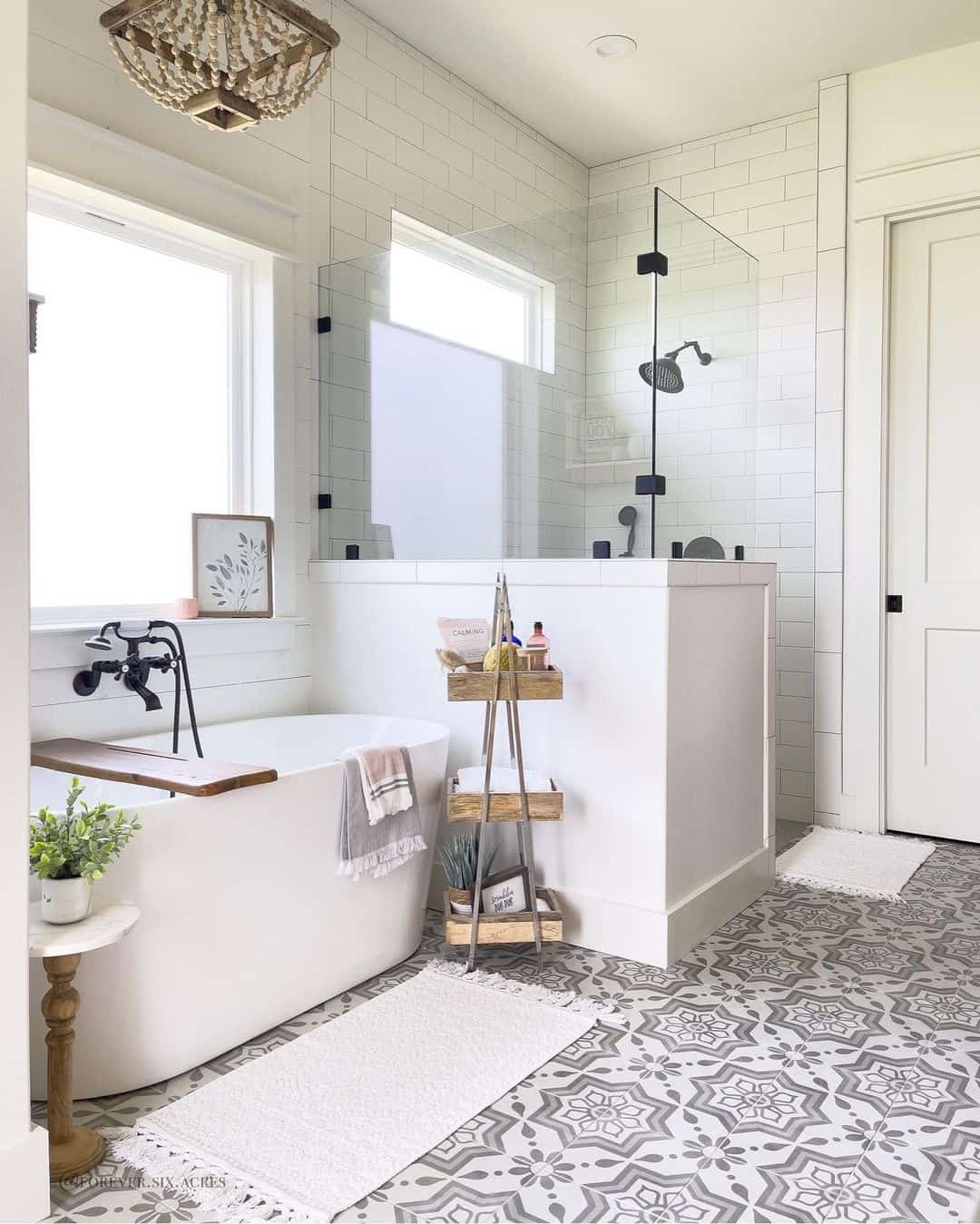 Tiered Wooden Crate Shelf for Accessible Bath Essentials